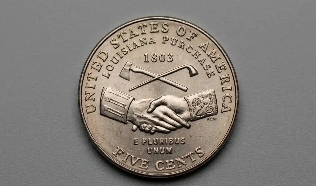 acro close-up of a 1803 nickel coin