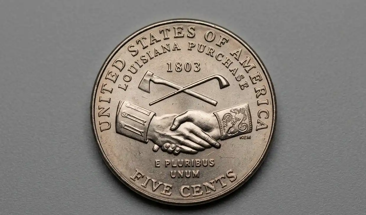 acro close-up of a 1803 nickel coin