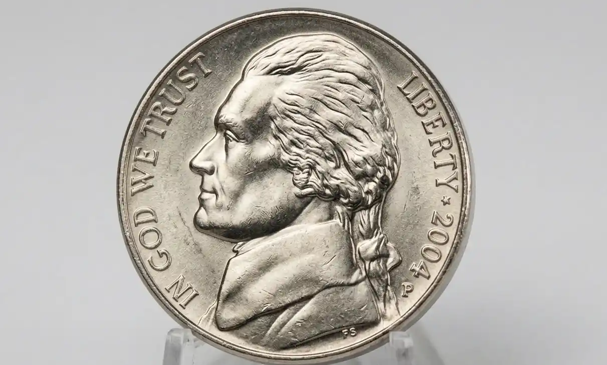 macro of a nickel coin dated 1803 obverse